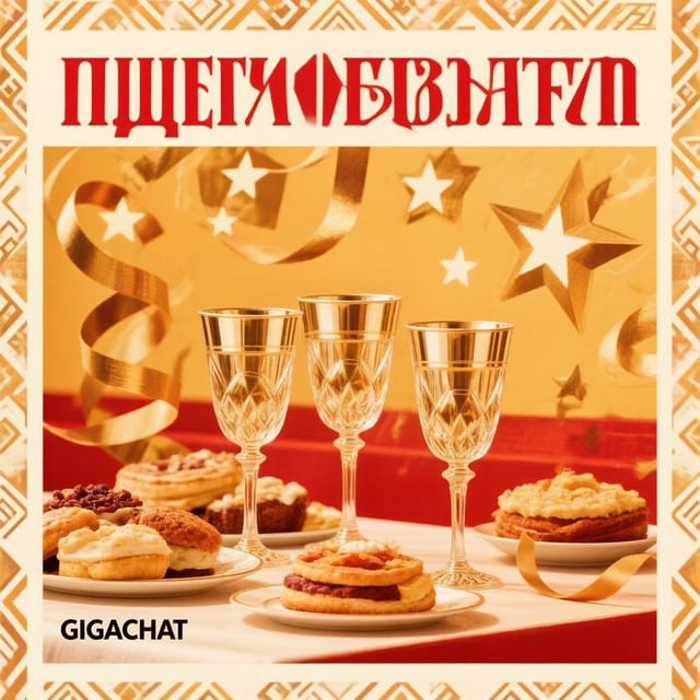 День рождения шампанского — открытка, нарисованная нейросетью GigaChat
