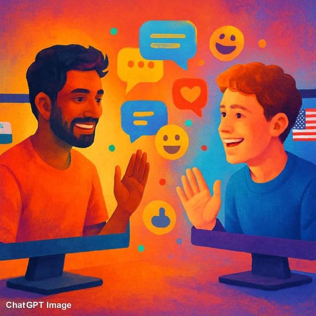 Всемирный день интернет-друзей — открытка, нарисованная нейросетью ChatGPT