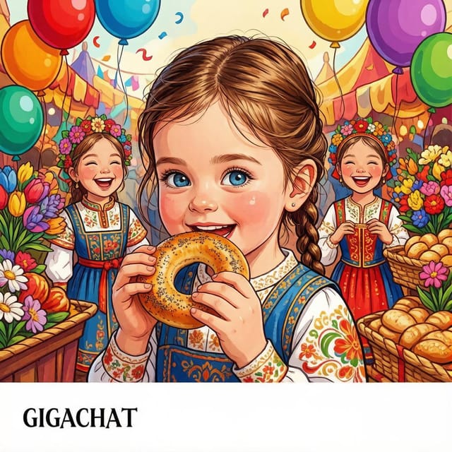 Всемирный день смеха — открытка, нарисованная нейросетью GigaChat