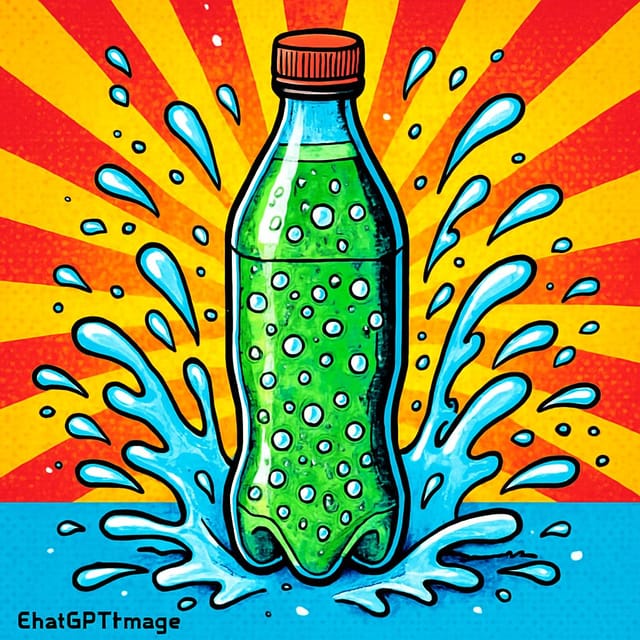 День рождения газированной воды — открытка, нарисованная нейросетью ChatGPT