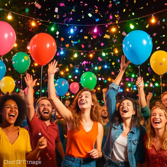 Всемирный день вечеринки (World Party Day) — открытка, нарисованная нейросетью ChatGPT