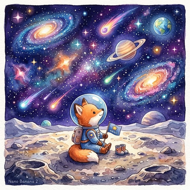 День начала Всемирной недели космоса — открытка, нарисованная нейросетью Gemini
