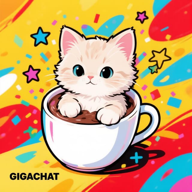 День котёнка — открытка, нарисованная нейросетью GigaChat