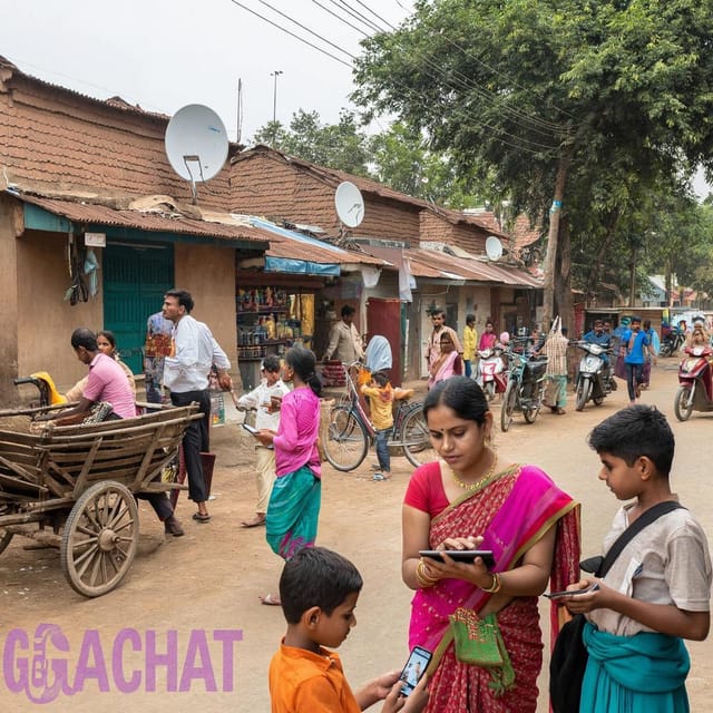 День цифрового общества в Индии — открытка, нарисованная нейросетью GigaChat