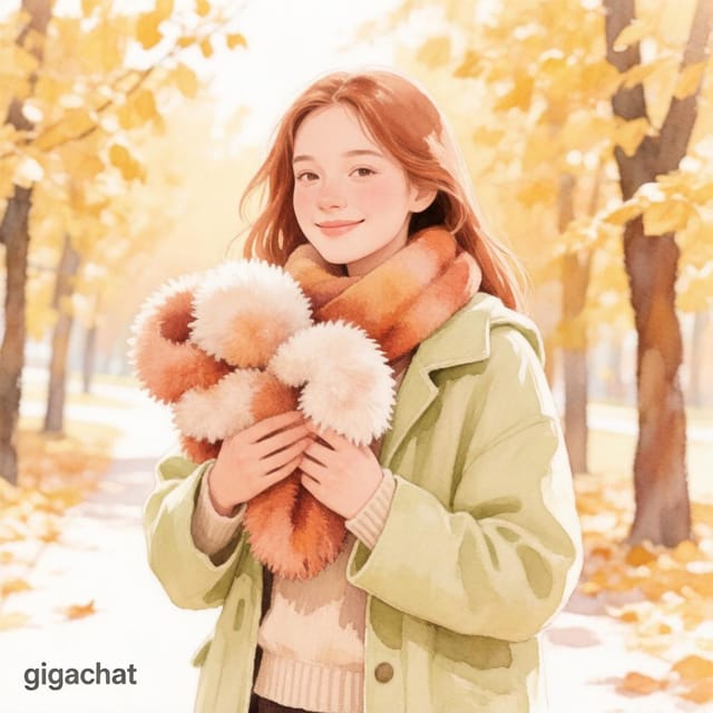 День вспоминания про тёплые вещи — открытка, нарисованная нейросетью GigaChat
