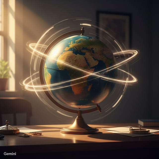 День вращения Земли 🌍 — открытка, нарисованная нейросетью Gemini