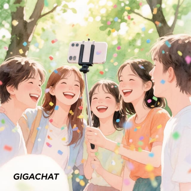 Международный день блогера — открытка, нарисованная нейросетью GigaChat