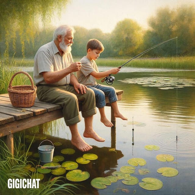 Всемирный день рыболовства — открытка, нарисованная нейросетью GigaChat
