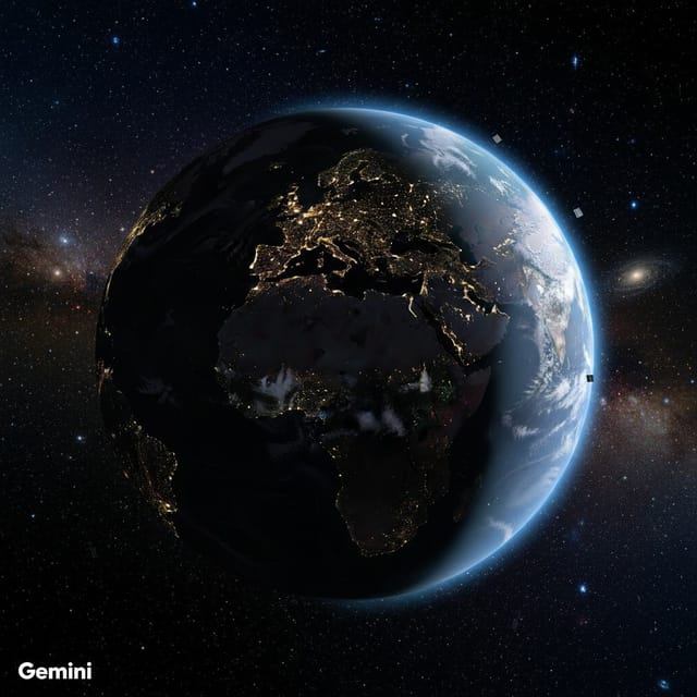 Час Земли — открытка, нарисованная нейросетью Gemini