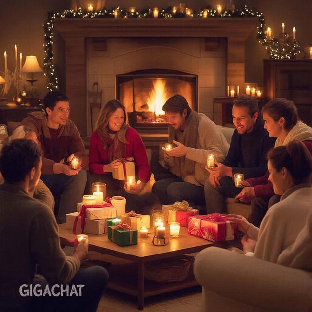 Праздник человеческого света — открытка, нарисованная нейросетью GigaChat
