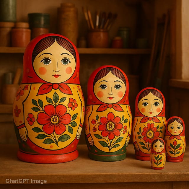 День русской матрёшки — открытка, нарисованная нейросетью ChatGPT