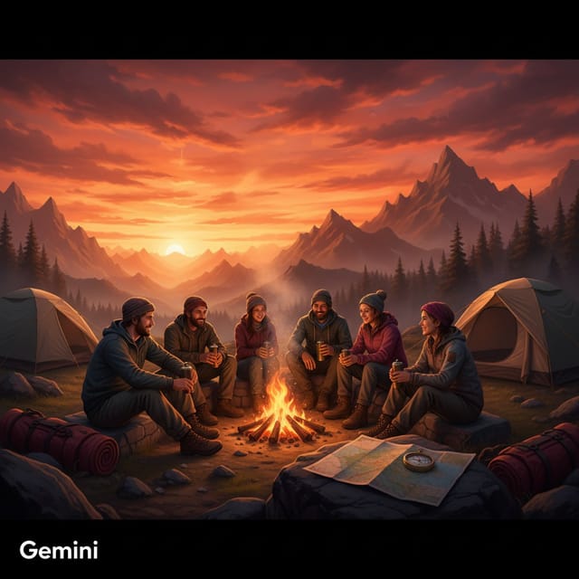 День пешеходного туризма в России — открытка, нарисованная нейросетью Gemini
