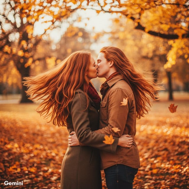 Международный день «Поцелуй рыжего» 💋 — открытка, нарисованная нейросетью Gemini