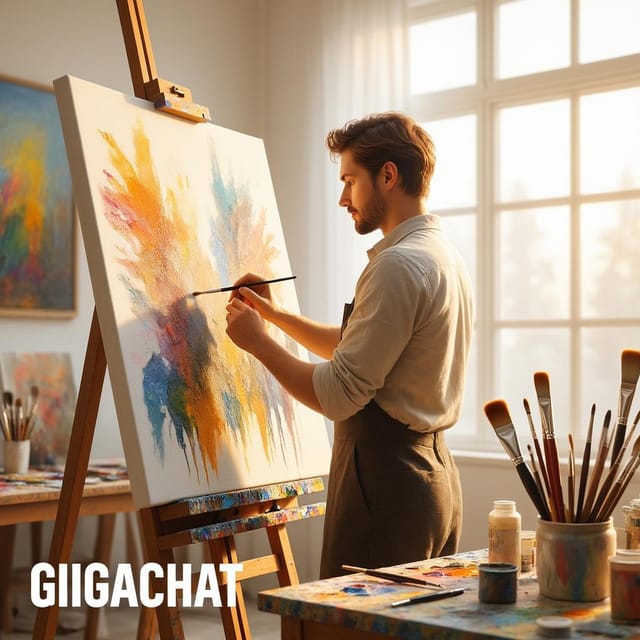 День художника — открытка, нарисованная нейросетью GigaChat