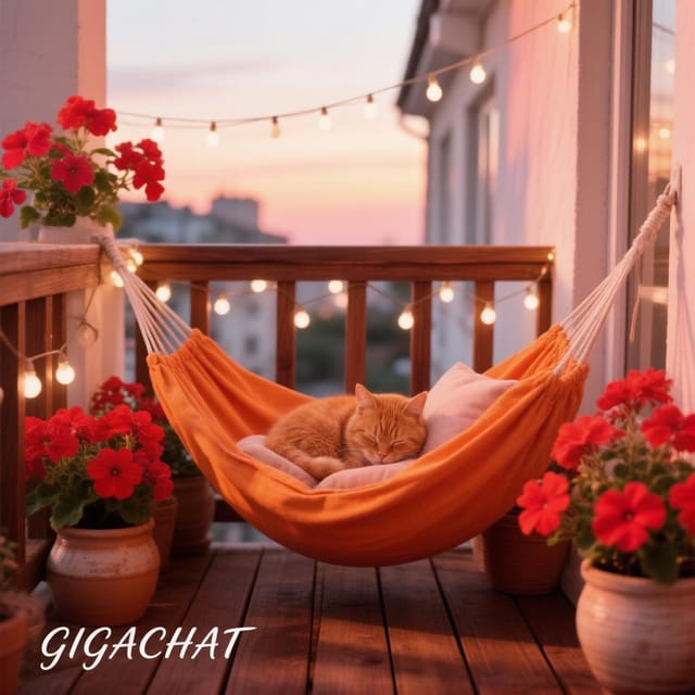 День гамака — открытка, нарисованная нейросетью GigaChat