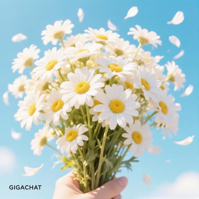 День гадания на ромашках — открытка, нарисованная нейросетью GigaChat