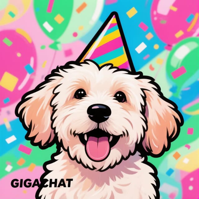 День благодарности собаке — открытка, нарисованная нейросетью GigaChat