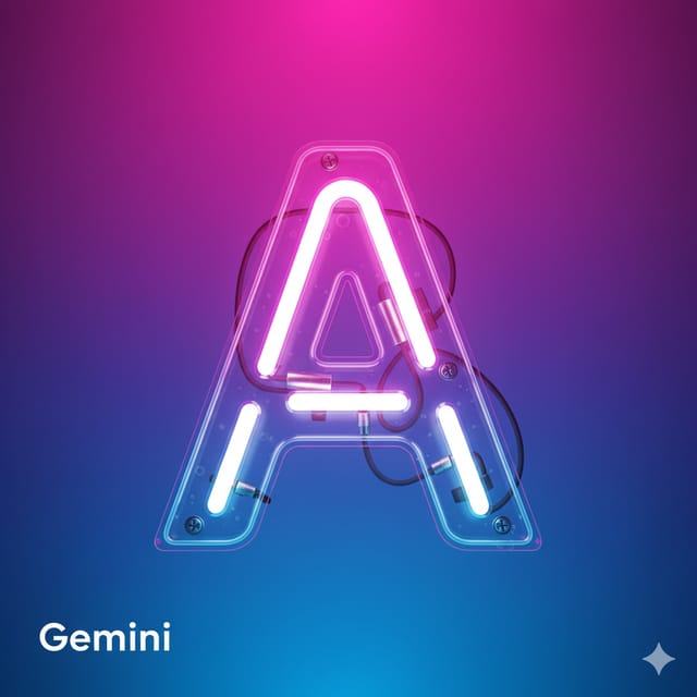 День рождения неоновой рекламы — открытка, нарисованная нейросетью Gemini