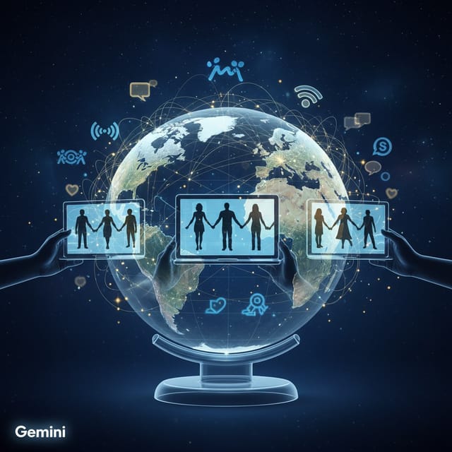 Всемирный день интернет-друзей — открытка, нарисованная нейросетью Gemini