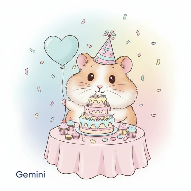 Всемирный день хомяка — открытка, нарисованная нейросетью Gemini