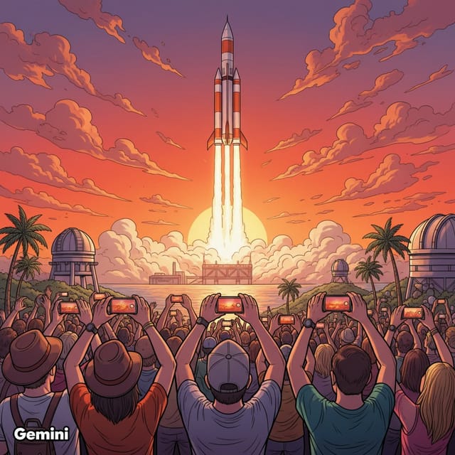 День космического туризма — открытка, нарисованная нейросетью Gemini