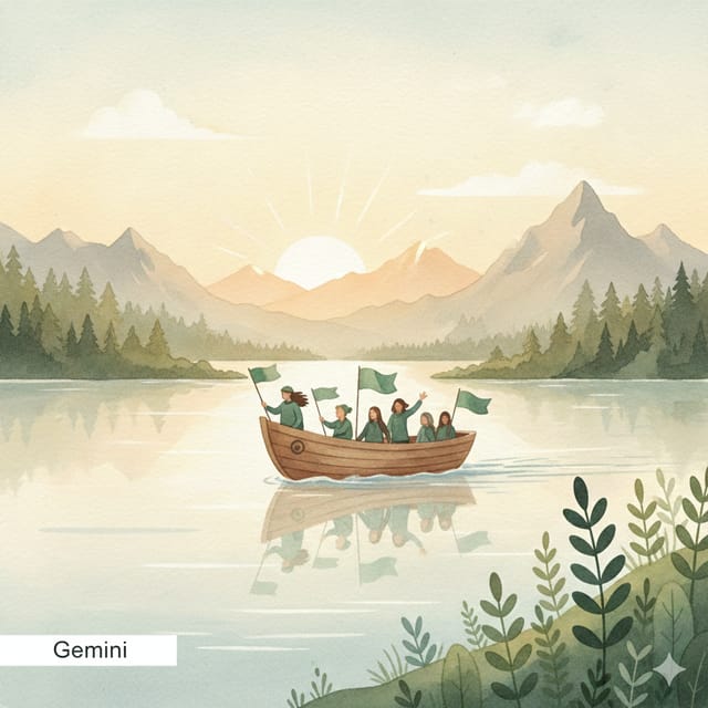 День рождения "Гринпис" — открытка, нарисованная нейросетью Gemini