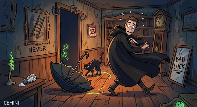 Пятница, тринадцатое (Friday the 13th) — открытка, нарисованная нейросетью Gemini
