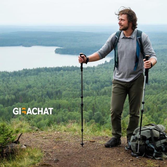 День пешеходного туризма в России — открытка, нарисованная нейросетью GigaChat