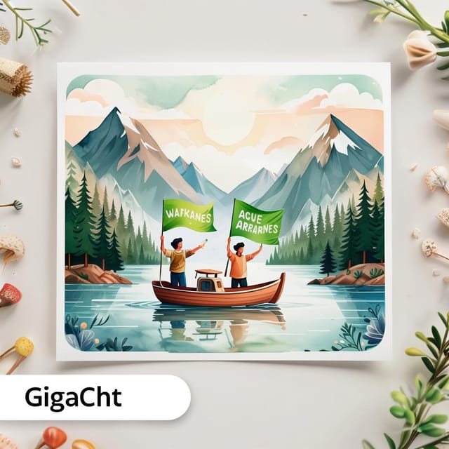 День рождения "Гринпис" — открытка, нарисованная нейросетью GigaChat