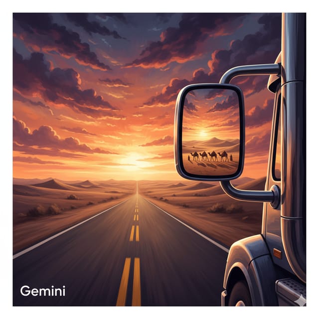 Международный день караванщика — открытка, нарисованная нейросетью Gemini