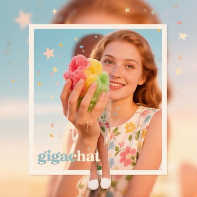 День фруктового мороженого — открытка, нарисованная нейросетью GigaChat