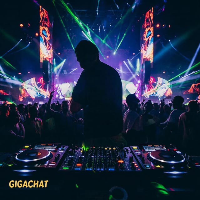 Всемирный день диджея — открытка, нарисованная нейросетью GigaChat