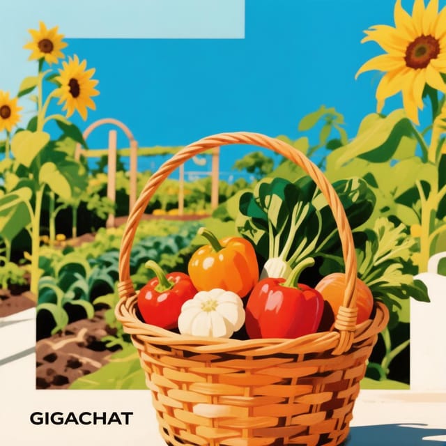 День свежих овощей — открытка, нарисованная нейросетью GigaChat
