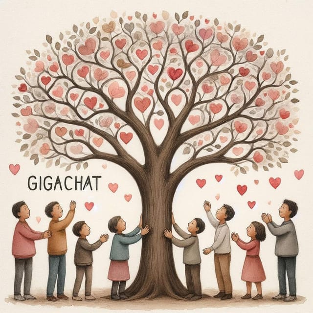 Всемирный день доброты — открытка, нарисованная нейросетью GigaChat