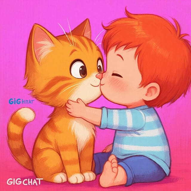 Международный день «Поцелуй рыжего» 💋 — открытка, нарисованная нейросетью GigaChat