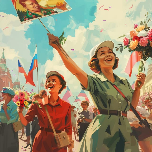 День весны и труда — открытка