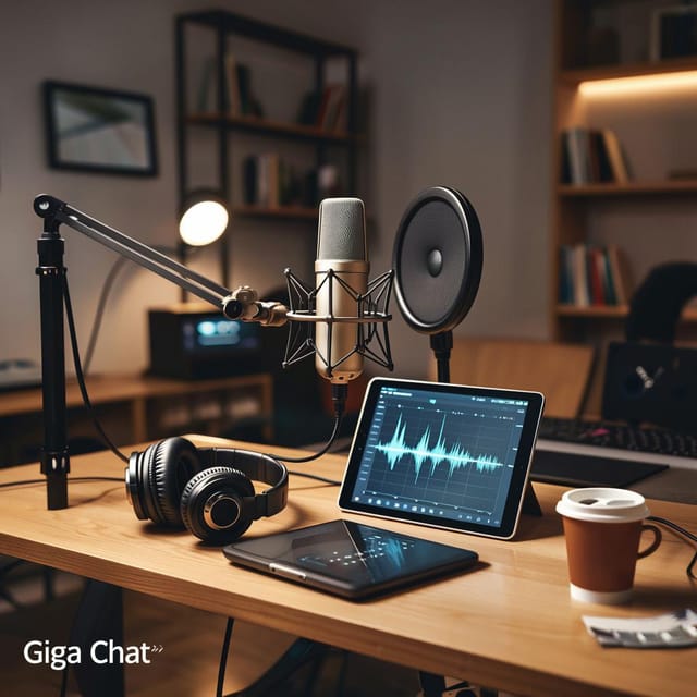 Международный день подкастов — открытка, нарисованная нейросетью GigaChat