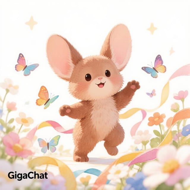 День рождения Чебурашки — открытка, нарисованная нейросетью GigaChat