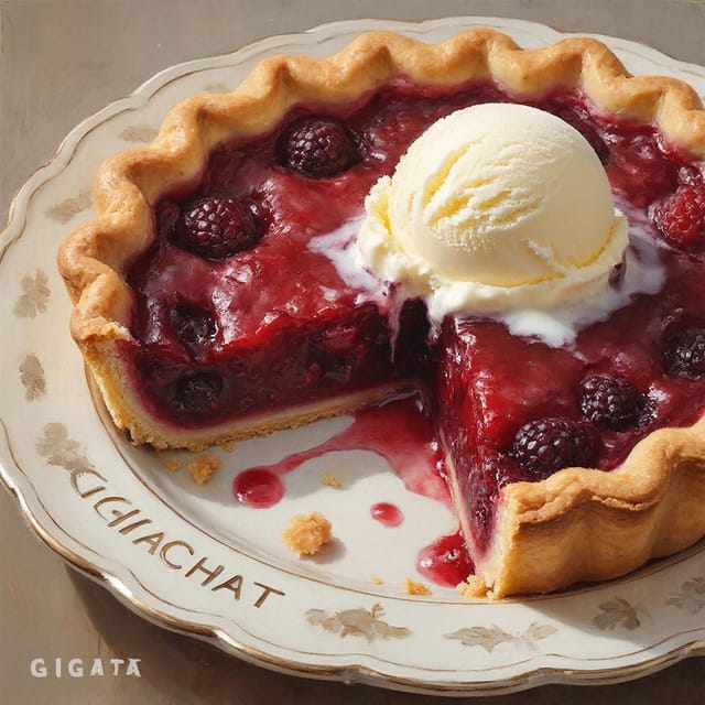 День вишнёвого пирога 🥧 — открытка, нарисованная нейросетью GigaChat