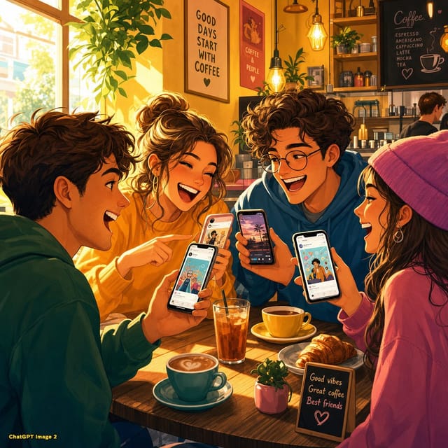 День социальных сетей — открытка, нарисованная нейросетью ChatGPT