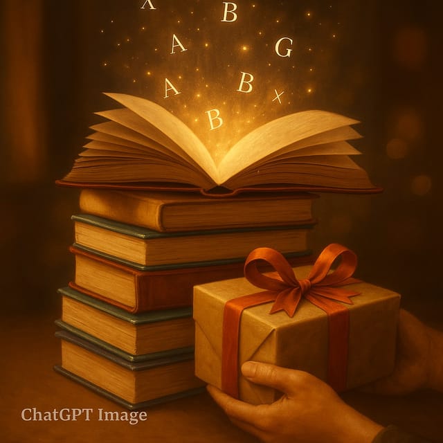 Международный день дарения книг — открытка, нарисованная нейросетью ChatGPT