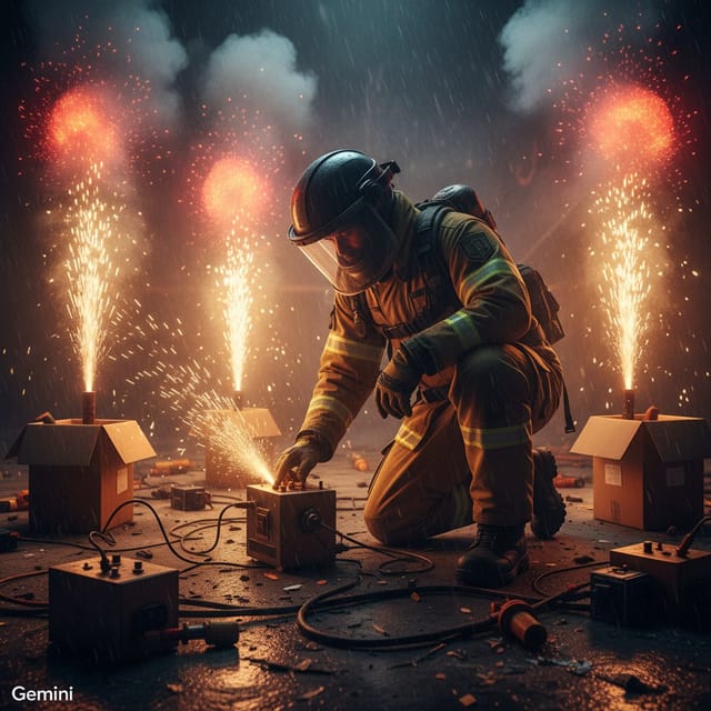 День фейерверков 🎆 — открытка, нарисованная нейросетью Gemini