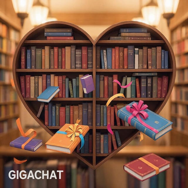 Международный день дарения книг — открытка, нарисованная нейросетью GigaChat