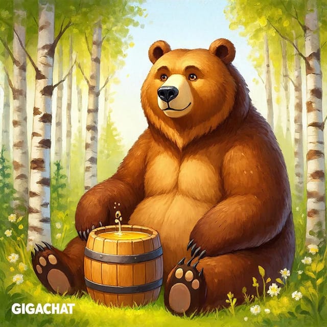 День медведя в России — открытка, нарисованная нейросетью GigaChat