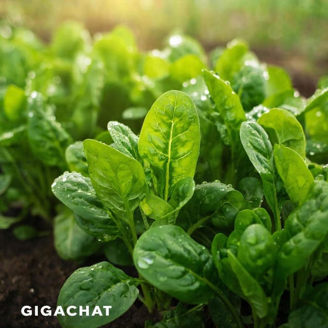 Международный день шпината 🥬 — открытка, нарисованная нейросетью GigaChat