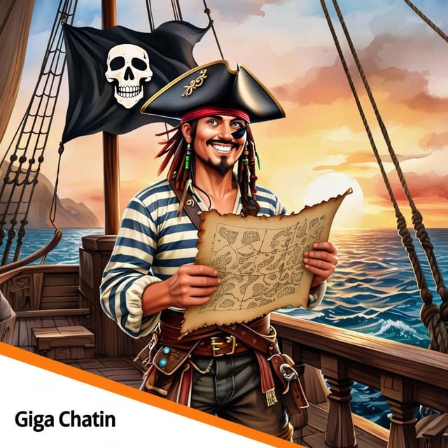 День подражания пиратам — открытка, нарисованная нейросетью GigaChat