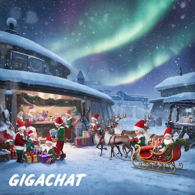 День Санты — открытка, нарисованная нейросетью GigaChat