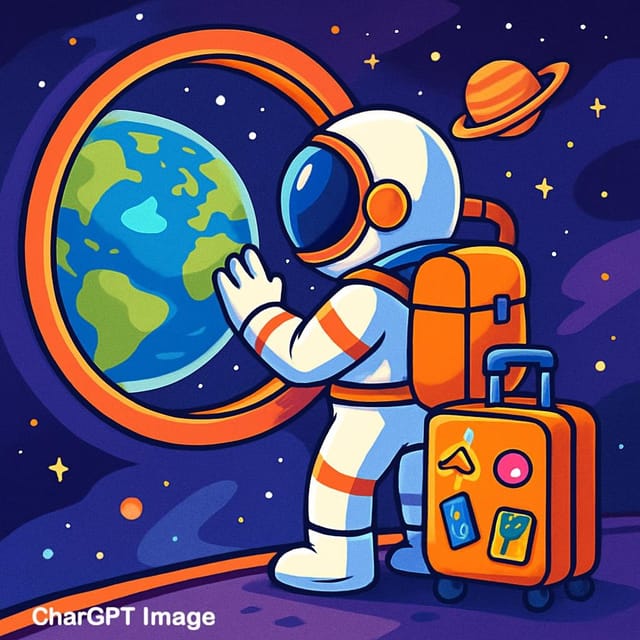 День космического туризма — открытка, нарисованная нейросетью ChatGPT
