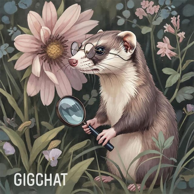 Всемирный день хорька — открытка, нарисованная нейросетью GigaChat