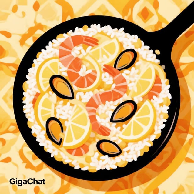 Всемирный день паэльи — открытка, нарисованная нейросетью GigaChat